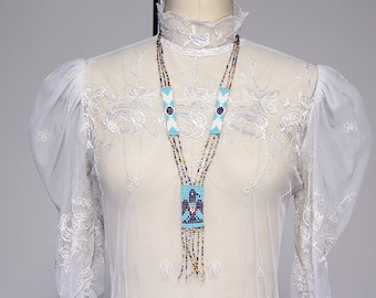 Collana indiana con perline anni '70 e aquila americana