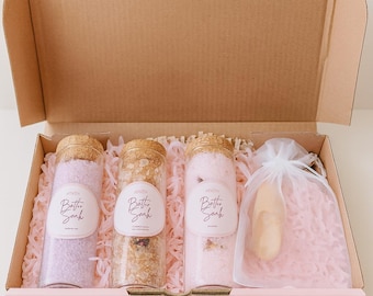 Badzout, Spa-geschenkdoos, Lavendel, Roos, Himalayazout, Zelfverzorging, Ontspanning, Bruidsmeisje, BathSoak