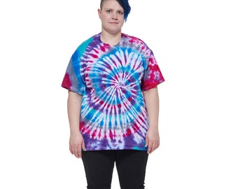 Spiral Tie Dye T-shirt purple blue pink gray spiral XL T-shirt