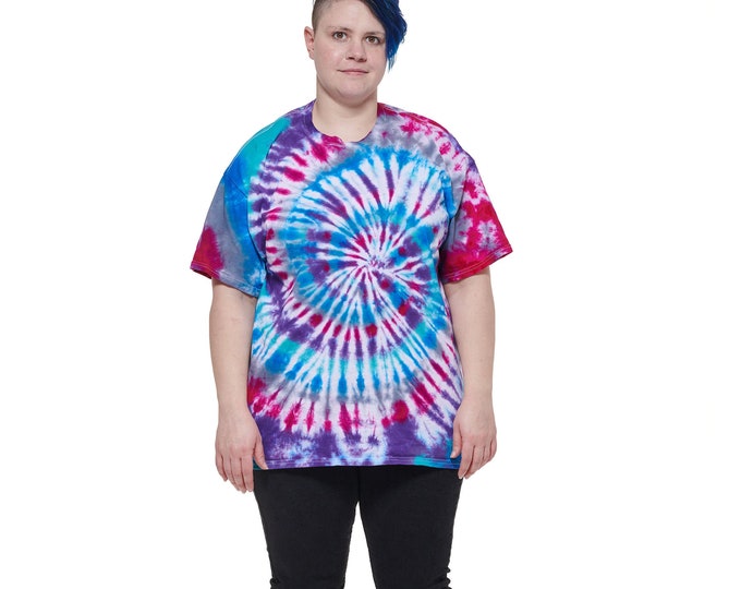 Spiral Tie Dye T-shirt purple blue pink gray spiral XL T-shirt