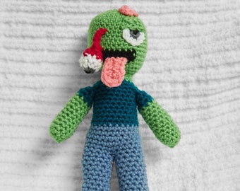 Zombie Doll Crochet green Halloween zombie toy
