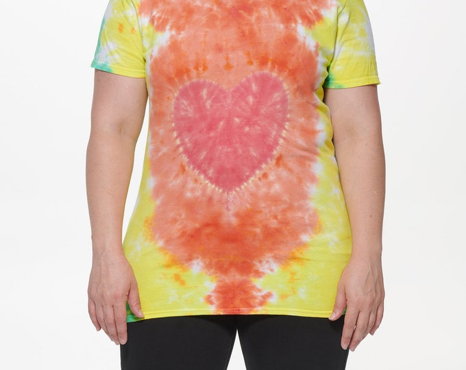 Tie dye Heart shirt rainbow t-shirt adult size medium
