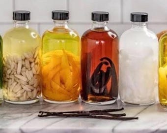 Artisan Baking Extracts - Cinnamon, Vanilla, Almond, Peppermint, Coffee & Hazelnut, 2oz Amber Glass Bottle