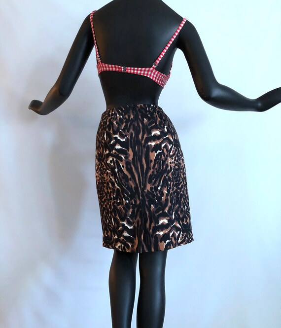 Vintage Leopard Mini Skirt | Rockabilly Pin Up Bo… - image 4