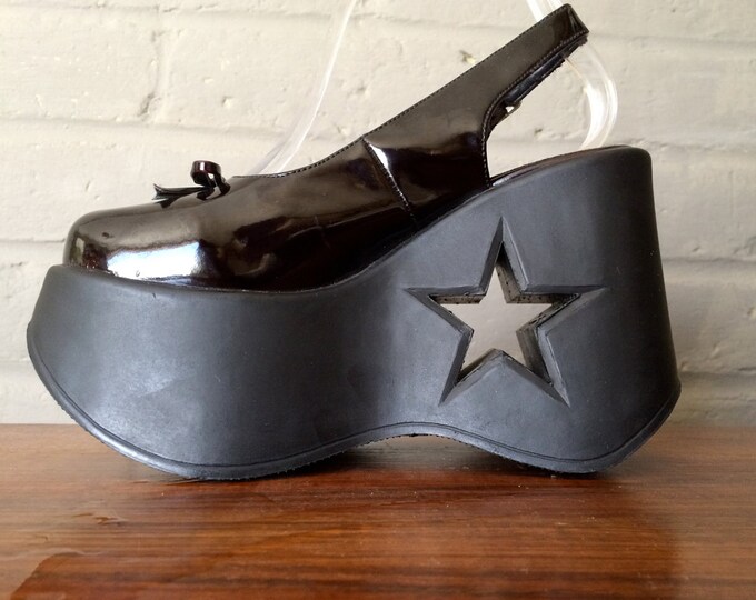 Size 9 or 10 Vtg 90s ROCK STAR Shoes Rave Club Kid HUGE Mega Etsy