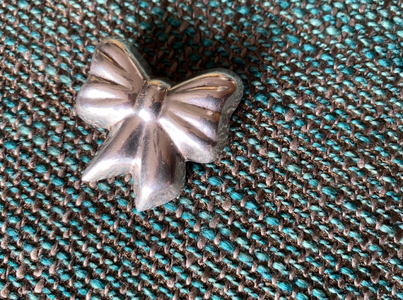 Vintage Sterling Silver BOW Pin / Brooch | Taller… - image 5