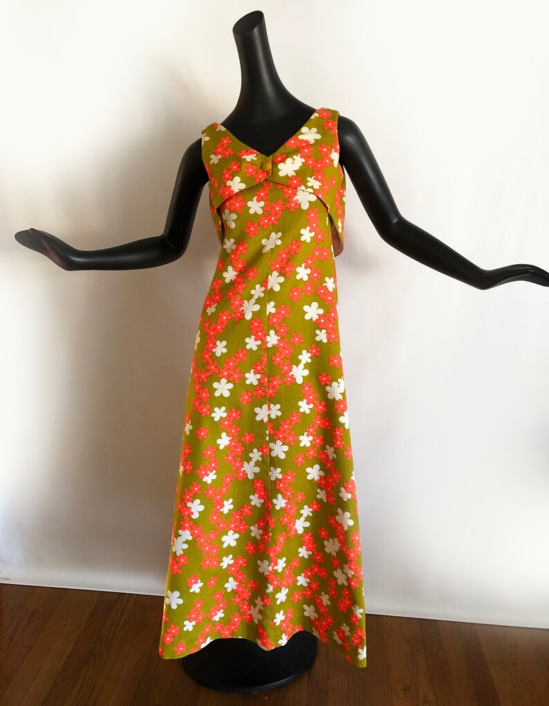 Vintage 60s 70s Hawaiian Maxi Dress | Tiki Oasis Hukilau Luau Beach ...