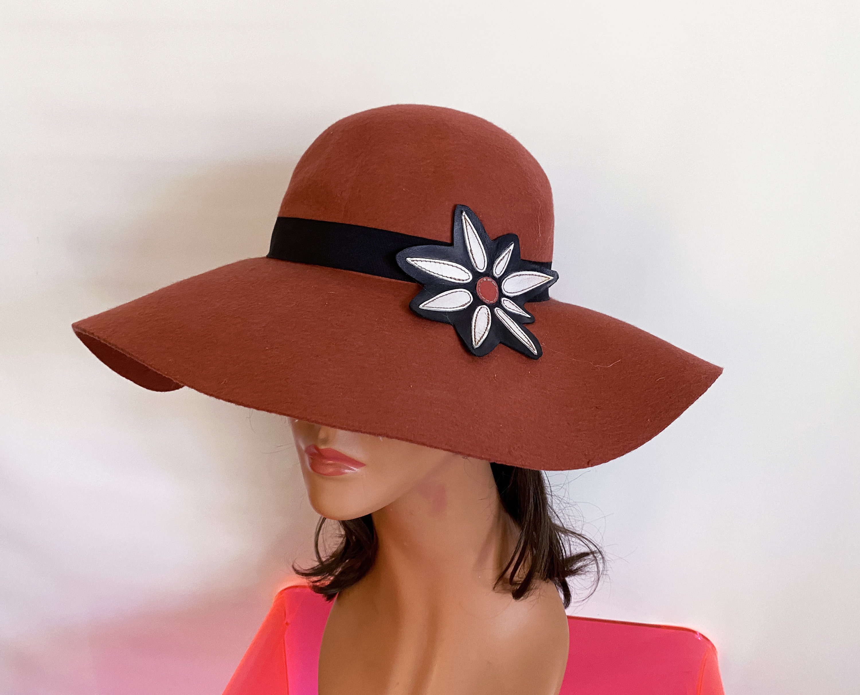 25 Hippie Boho Felt Floppy Hat With 