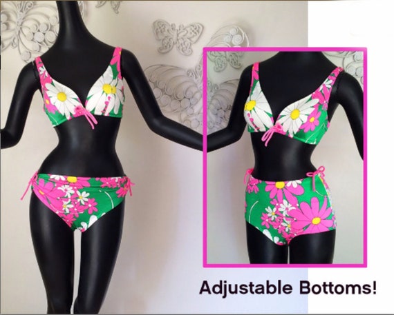 MOD Vintage 60s DeWeese Designs Bikini Swimsuit A… - image 1