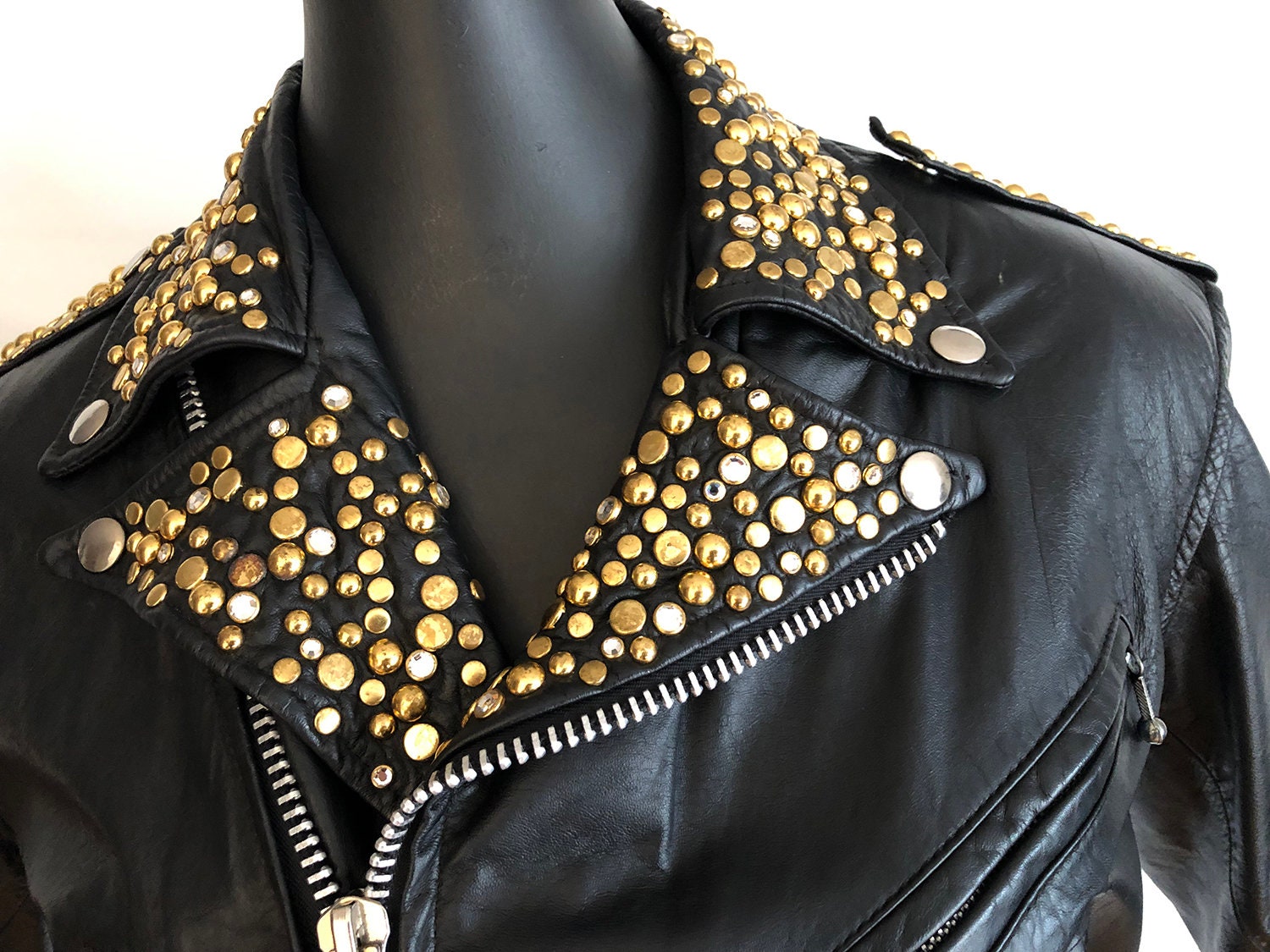 ジャケット・アウター vintage studs leather jacket Vintage Studded Leather Moto Jacket | Sexy Rad Punk Rocker