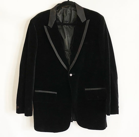 Men's VTG 70s Black Velvet "Jesus Christ" Tuxedo … - image 3