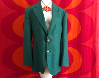 Men's Vintage Green CAMPUS Le Tigre Blazer Jacket | UNISEX Suit Coat | Golf Golfing "The Masters" | St. Patrick's Day | Party Costume