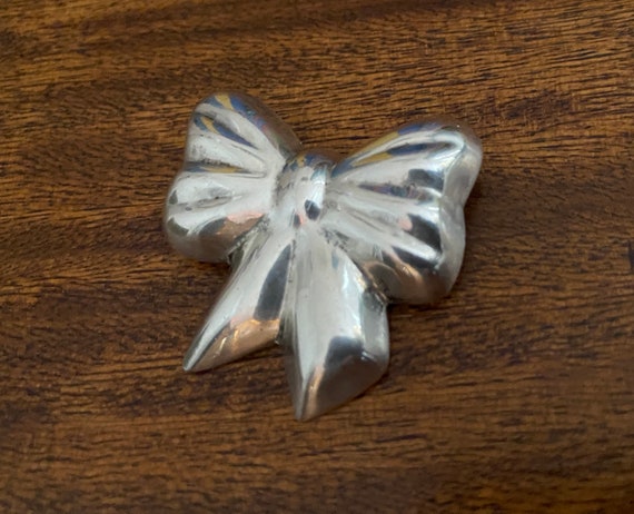 Vintage Sterling Silver BOW Pin / Brooch | Taller… - image 4