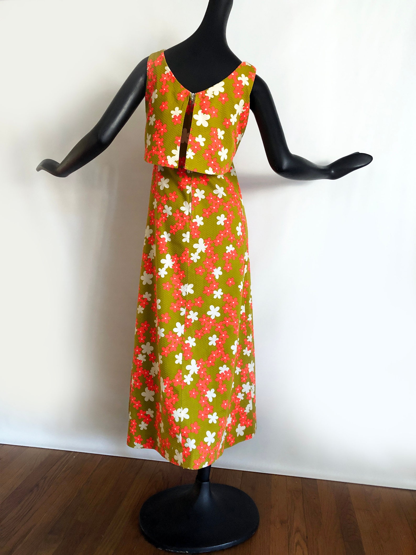 Vintage 60s 70s Hawaiian Maxi Dress | Tiki Oasis Hukilau Luau Beach ...