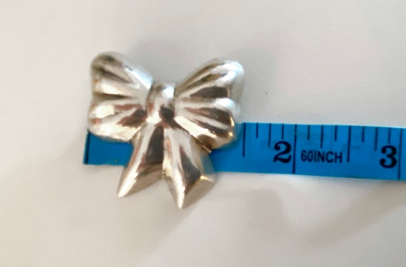 Vintage Sterling Silver BOW Pin / Brooch | Taller… - image 7