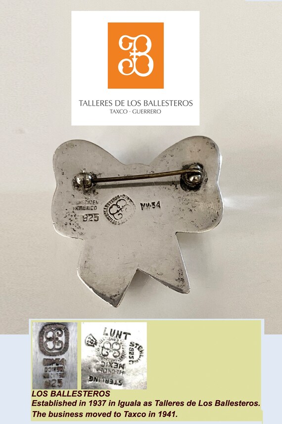 Vintage Sterling Silver BOW Pin / Brooch | Taller… - image 8