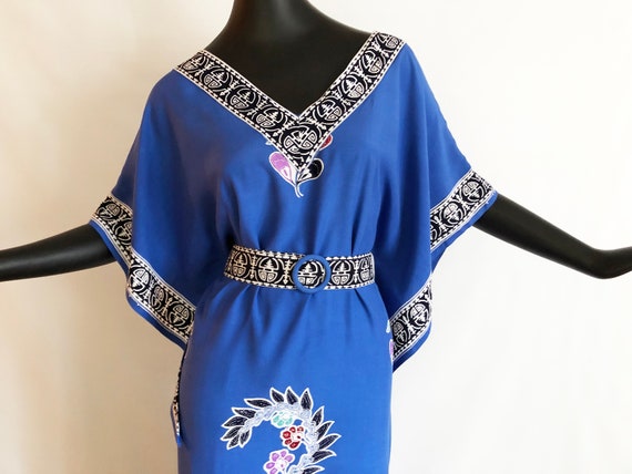 Vintage Pake Muu Belted Caftan | Genuine Batik Bl… - image 2