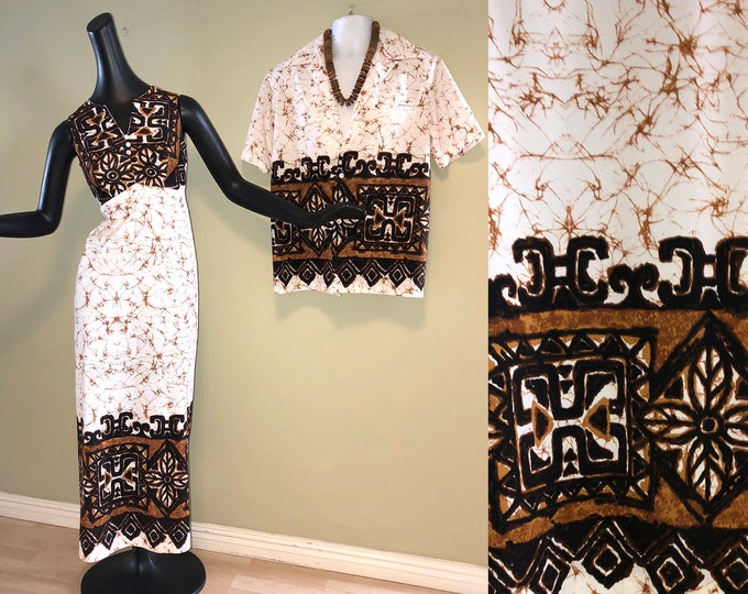 Hawaiian Wedding Set His & Hers Maxi Dress Tiki Oasis Hukilau Aloha ...