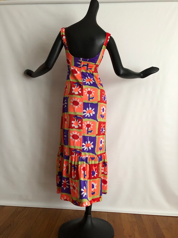 Vintage 1960s 1970s Maxi Dress • MOD Psychedelic Flow… - Gem