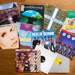 New Wave Dance Vinyl Record Lot / 11 (#065) 80s KROQ Deejay Singles & LPs | Blondie, Debbie Harry, Devo, Blancmange, Laid Back  White Horse