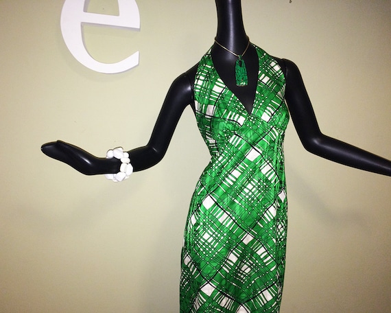 Vintage 70s Maxi Dress Maxidress Mod Bright Green Plaid St. Patrick's Paddy's Day Party Dress Empire Waist Backless Spring Summer Beach SM - Etsy Vintage 70s Maxi Dress Maxidress Mod Bright Green Plaid St. Patrick's Paddy's Day Party Dress Empire Waist Backless Spring Summer Beach SM - Etsy