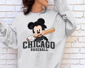 Mickey Chicago Baseball Crewneck Sweatshirt, North Side Sweatshirt, Comfort Colors® Chicago Baseball Shirt,  Chicago Baseball Game Day Tee