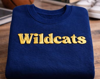 Custom Puff Print Team Name Sweatshirt, Personalized Puff Writing For Companies, Embossed Mascot Shirt, Metallic Puff, Puff School Sports