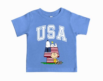 USA Puppy T-Shirt, American Kids Outfit, Freedom Cartoon Dog Sweater, Kids Puppy Usa Toddler Shirt