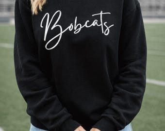 Custom Embossed Puff Sweatshirt – Personalized Team Name Shirt or Sweatshirt, 3D Lettering Custom Sweatshirt, School Mascot T-Shirt