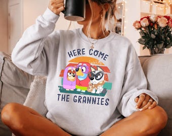 Funny Granny Dogs Shirt or Sweatshirt, Cute Cartoon Dog Tee, Retro Funny Dog Outfit Shirt, Family Humor Graphic Tee, Dog Lover Gift