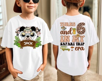 Safari Birthday Mickey Custom Shirt, Disney Zoo Kids Shirt, Personalized Name and Age Shirt, Mouse Ears Safari Tee, Animal Birthday Outfit