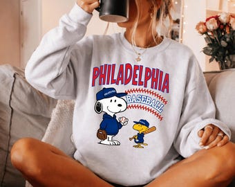 Philadelphia Baseball Shirt or Sweatshirt, Retro Dog Baseball Tee, Philly Game Day Shirt, Vintage Cartoon Dog Sweatshirt, Baseball Fan Gift