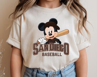 San Diego Mickey Mouse Baseball Shirt, Fun Disney Baseball T-shirt, Unique San Diego Gift Idea, Baseball Mom and DadMickey Baseball Shirt