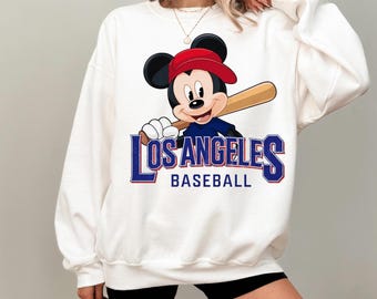 Mickey Los Angeles Baseball Sweatshirt, Favorite Baseball Team Sweatshirt and Hoodie, Comfort Colors® Mickey Los Angeles Baseball Shirt