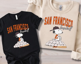 San Francisco Baseball Shirt or Sweatshirt, Cartoon Baseball Mom Dog Shirt, City Sports Fan Sweatshirt, Orange Black Baseball Graphic