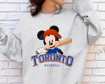 Mickey Toronto Baseball Sweatshirt and Hoodie, Toronto Blue Sweatshirt, Comfort Colors® Toronto Baseball Shirt, Mickey Baseball Blue Sweater