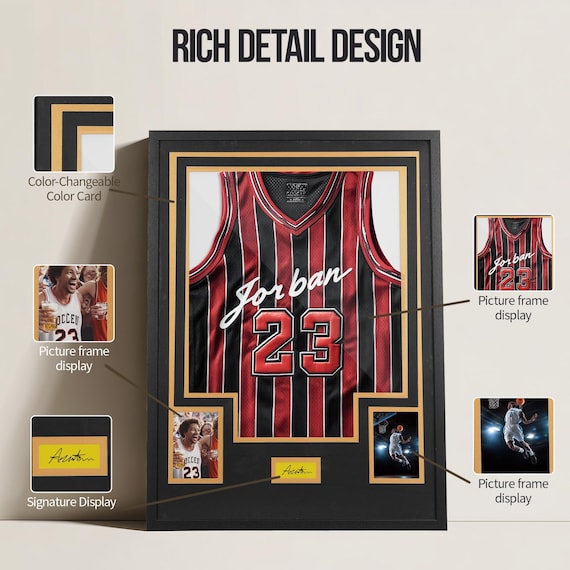 Custom Jersey Frame | Deluxe Matted Sports Memorabilia Display