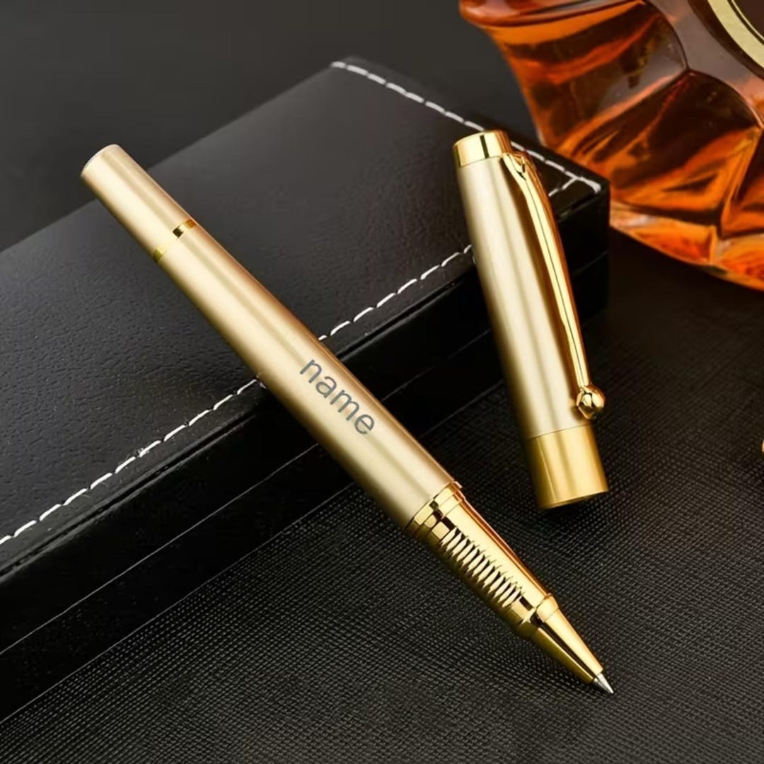 Personalized Gold Metal Ballpoint Pen With Gift Box, Custom Engraved ...