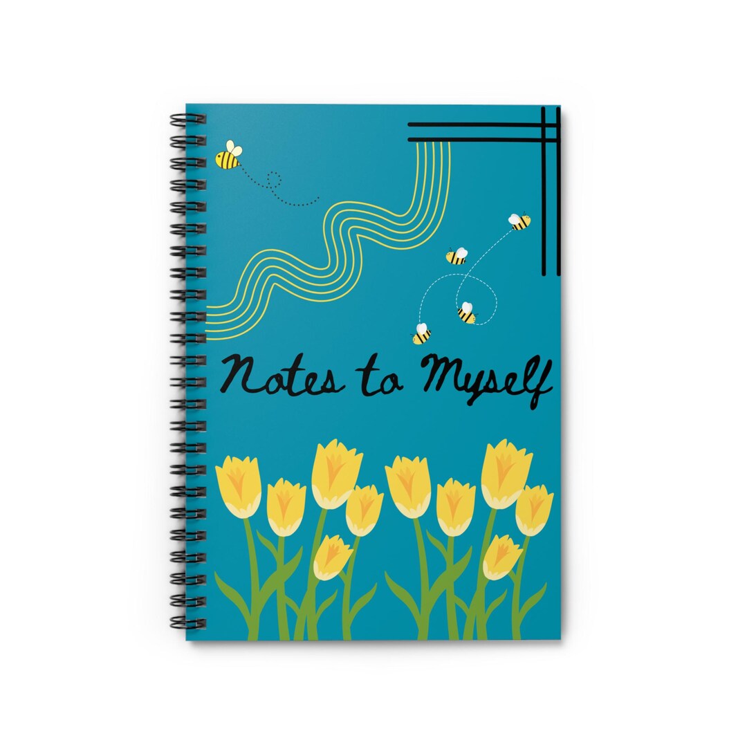Notes to Myself Spiral Notebook | Yellow Tulips & Bees Cover - Etsy