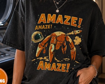 Comfort color Amaze Amaze Rocket Rocky Shirt, Project Hail Mary Comfort Colors® T Shirt, Retro Sci Fi Alien Book Lover Graphic Tee