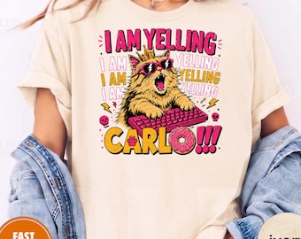 Comfort color Princess Donut “I Am Yelling, Carl”, Dungeon Crawler Carl Cat Meme Tee, Princess Donut &Dungeon Crawler Carl,Book Series Shirt