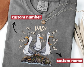 Personalized Seagull Dad Dad Dad Custom Name Shirt, Funny Father's Day Gift For Dad , Finding Nemo Seagulls, Seagulls Dad Shirt
