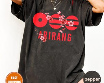 Arirang tee Korean Folk Song Tee, ARIRANG Floral Merch, Cherry Blossom Gift for Kpop Fans, Unisex Kpop Tees