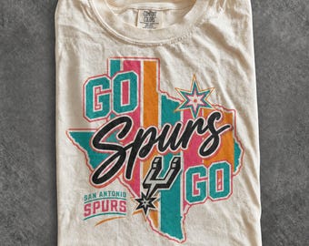 Vintage Go Spurs Go Shirt, San Antonio Basketball Fan Tee, Spurs Game Day Shirt, Retro Basketball Team Spirit Gift