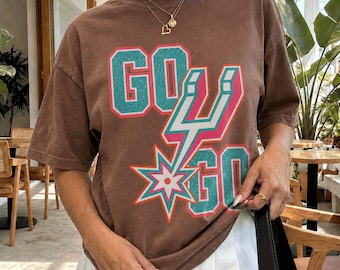 Vintage Go Spurs Go Shirt, San Antonio Basketball Fan Tee, Spurs Game Day Shirt, Retro Basketball Team Spirit Gift