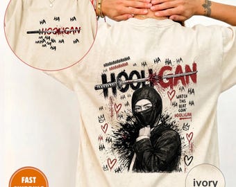 Comfort Colors Hooligan Shirt front, Kpop  Arirang Hooligan Shirt, Cute Kpop Graphic Tee, Cartoon Character Aesthetic Gift for Fans