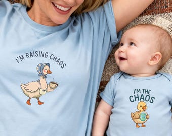 Mama und ich passende Chaos Shirts, Muttertagsgeschenk, Mama Geschenk von Kindern, Einzigartiges Mama Geschenk, Geschenk vom Baby, Babypartygeschenk, Danke Mama