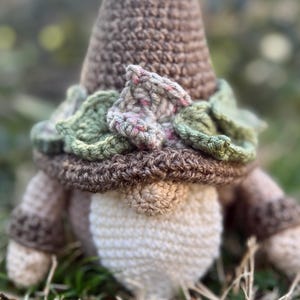 Crochet Woodland Gnome | Handmade Cottagecore Shelf Decor | Whimsical Forest Home Decor