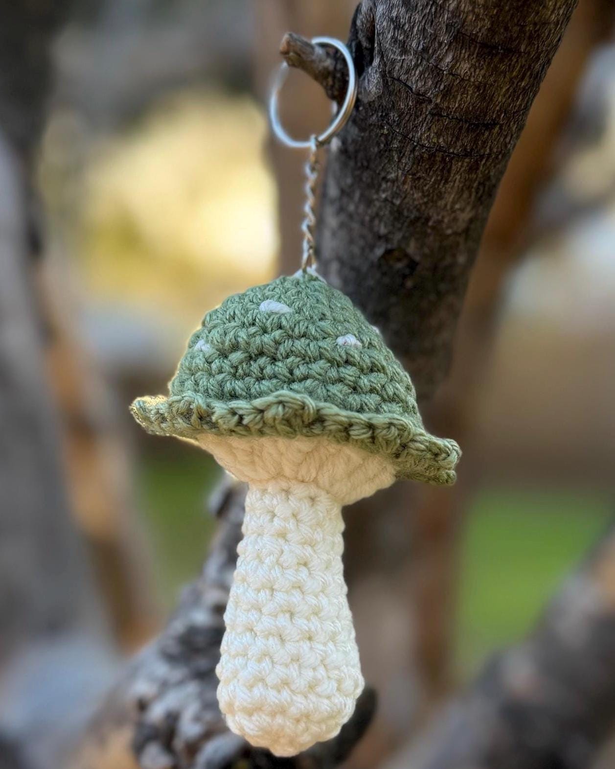 Mushroom Keychain Crochet | Toadstool Bag Charm | Cottagecore