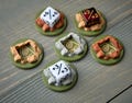 6x MTG Earthbending Dice Counter Markers (Green Base) - Avatar Magic +1/+1